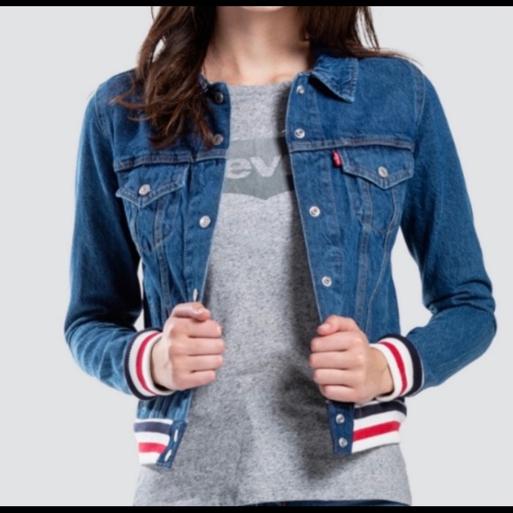 Levi's Jackets & Blazers - Levi’s Red, White, & Blue Striped Jean Jacket
